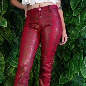 Revolt Jeans Co. Snakeskin Waxed Textured Pants